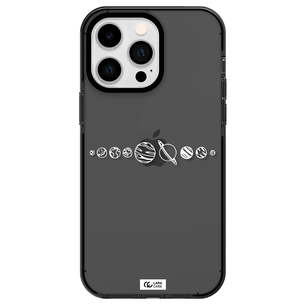 Solar System Apple iPhone 14 pro max impact Smoke Black Case