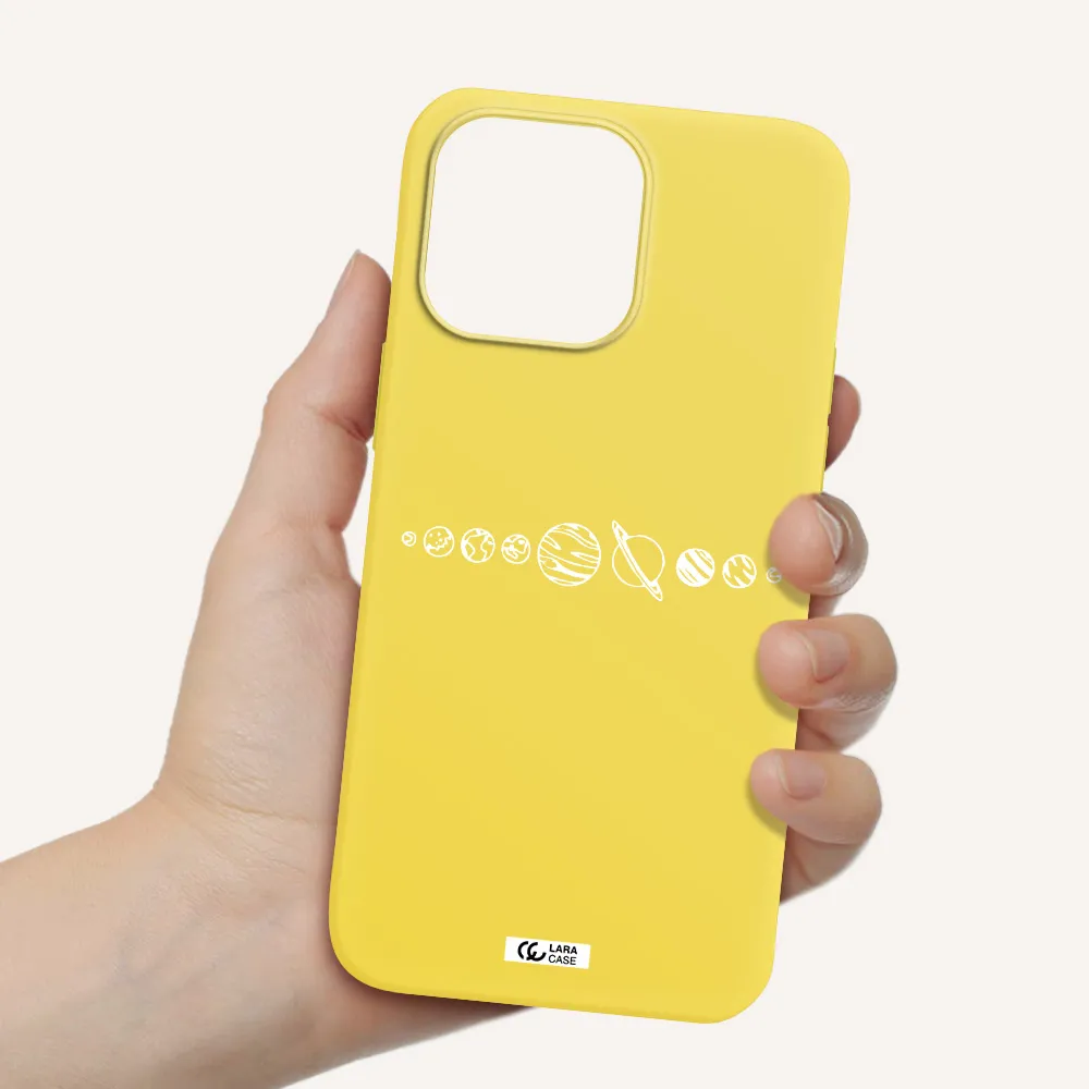 Solar System Apple iPhone 14 pro Silicone canary yellow Case
