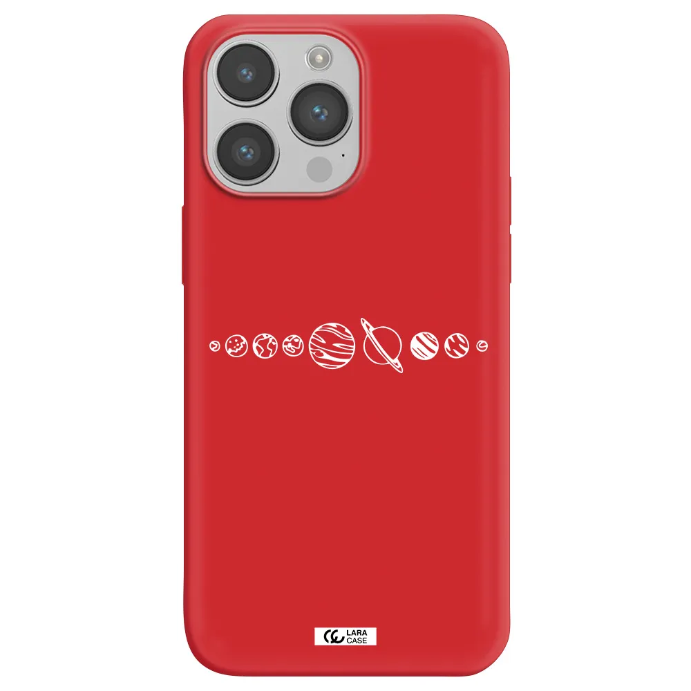 Solar System Apple iPhone 14 pro Silicone Imperial Red Case