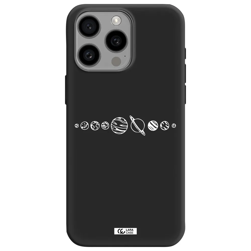 Solar System Apple Iphone 15 Pro max Silicone black Case