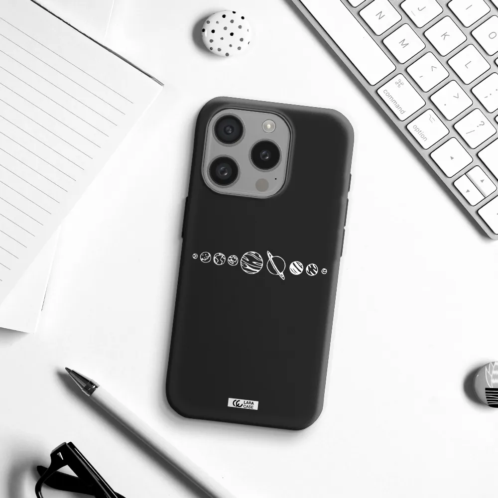 Solar System Apple Iphone 15 Pro Silicone Black Case