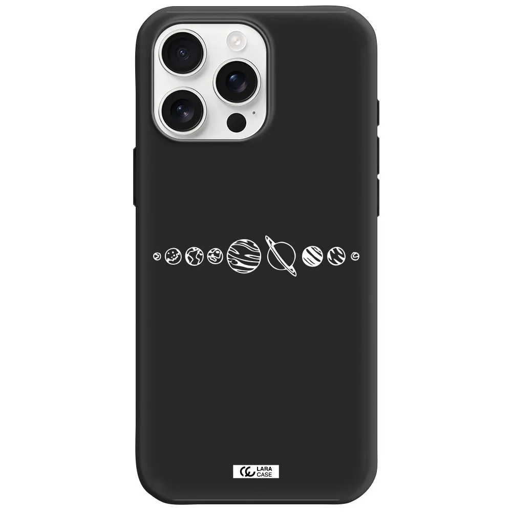 Solar System Apple Iphone 16 Pro Max Silicone Black Case