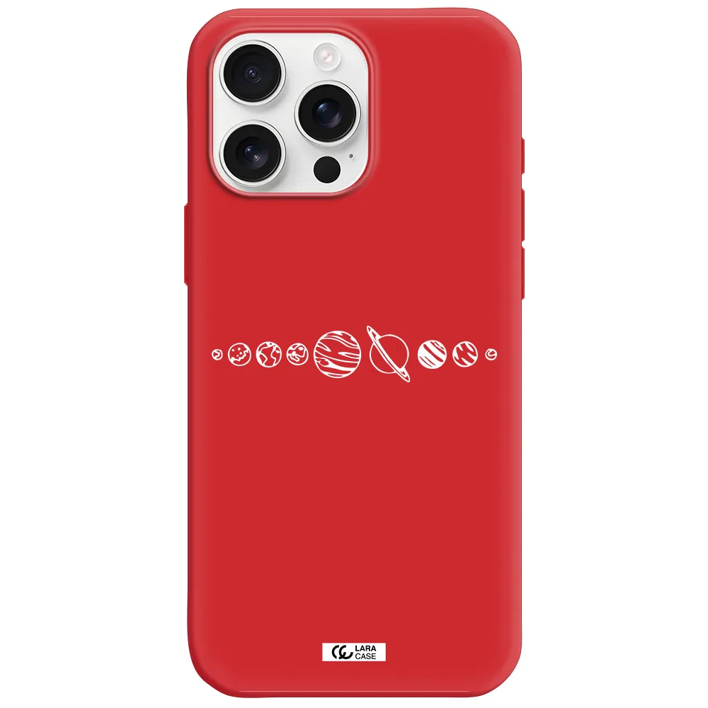 Solar System Apple Iphone 16 Pro Max Silicone Imperial Red Case