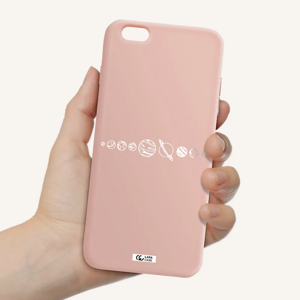 Solar System Apple iPhone 6 plus Silicone pastel pink Case