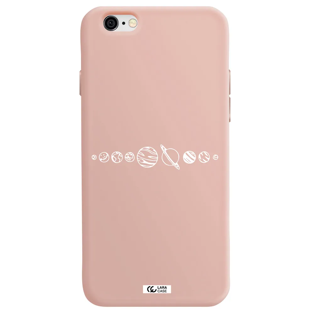 Solar System Apple iPhone 6 Silicone pastel pink Case