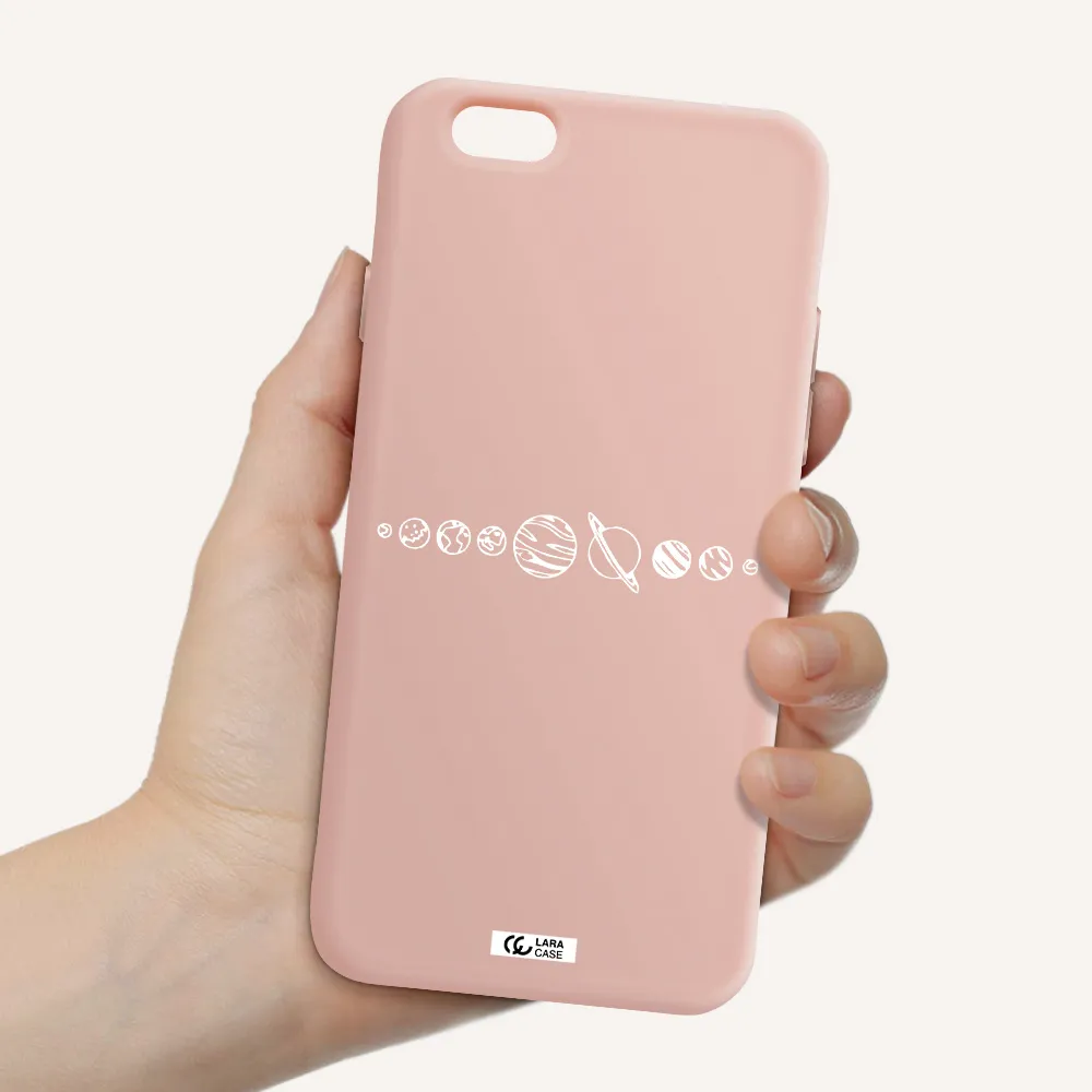 Solar System Apple iPhone 6 Silicone pastel pink Case