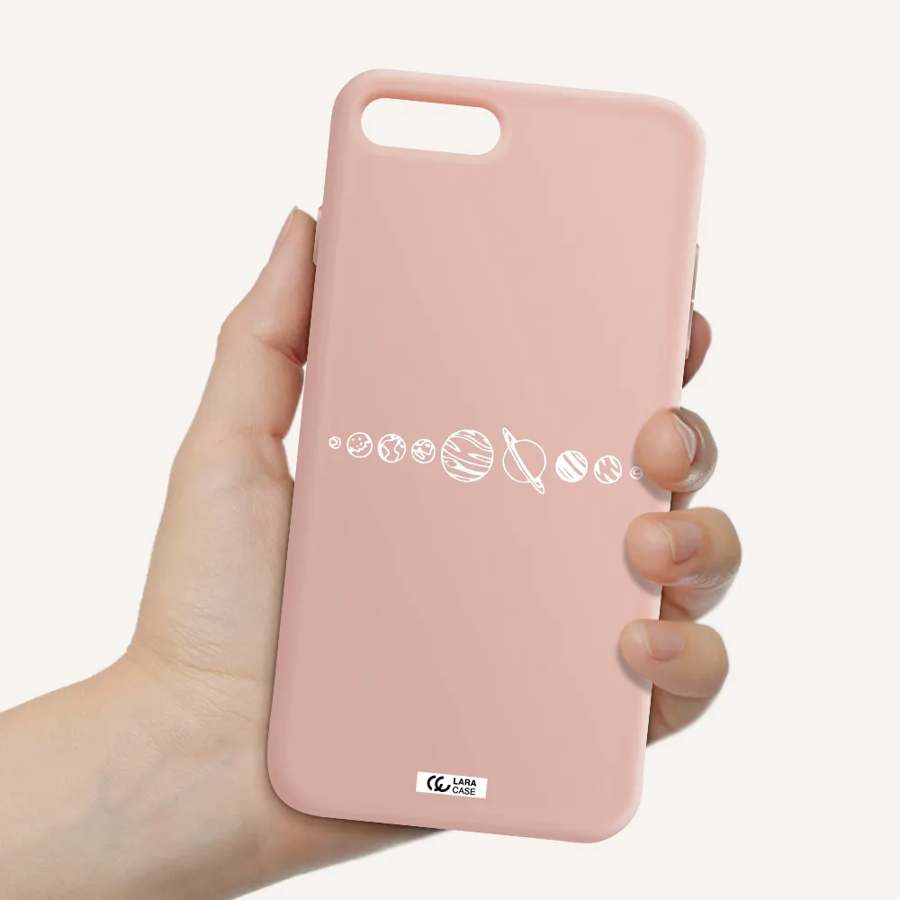 Solar System Apple iPhone 7 plus Silicone pastel pink Case