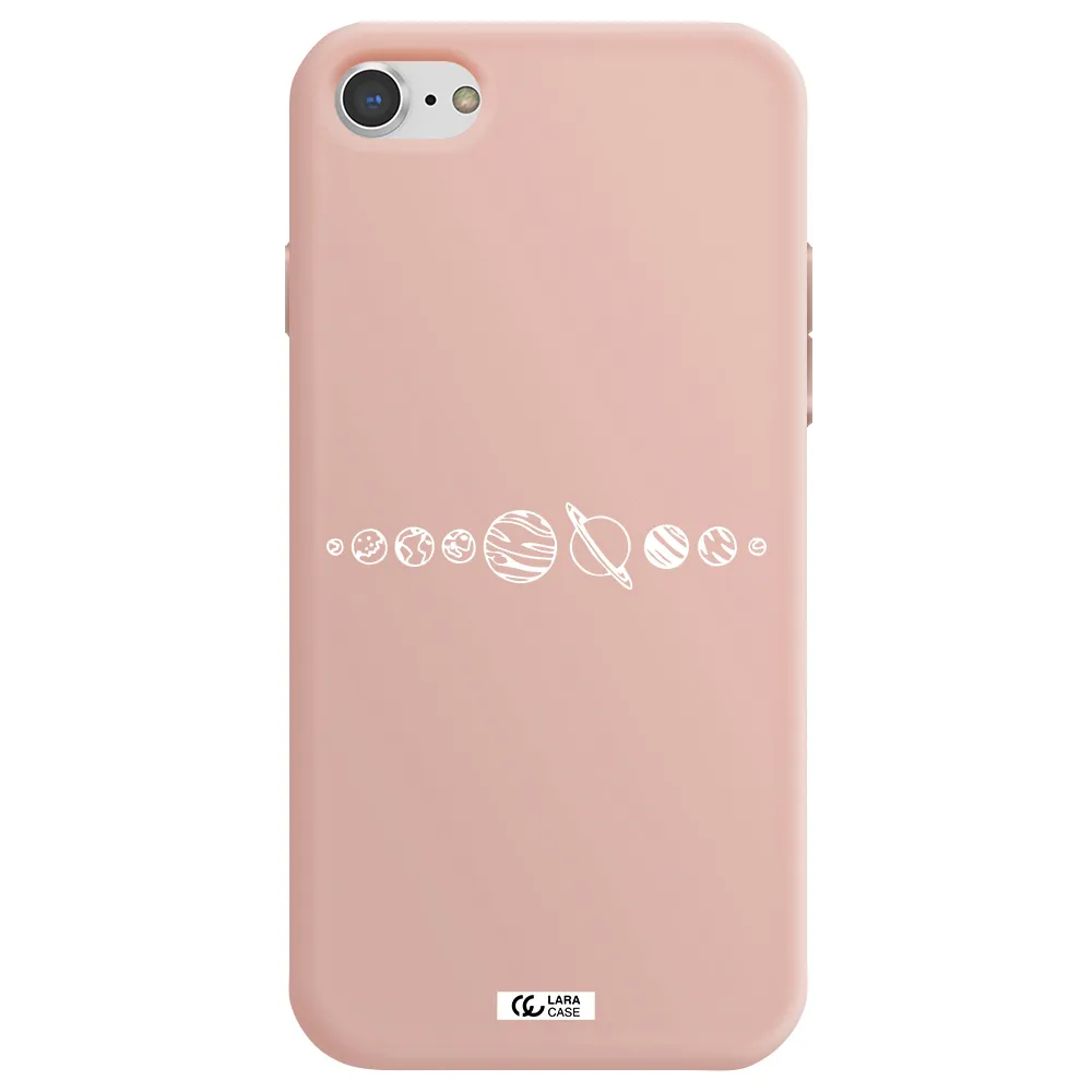 Solar System Apple iPhone 7 Silicone pastel pink Case