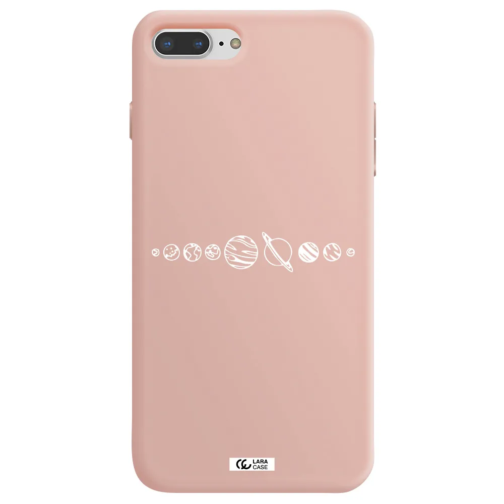Solar System Apple iPhone 8 plus Silicone pastel pink Case