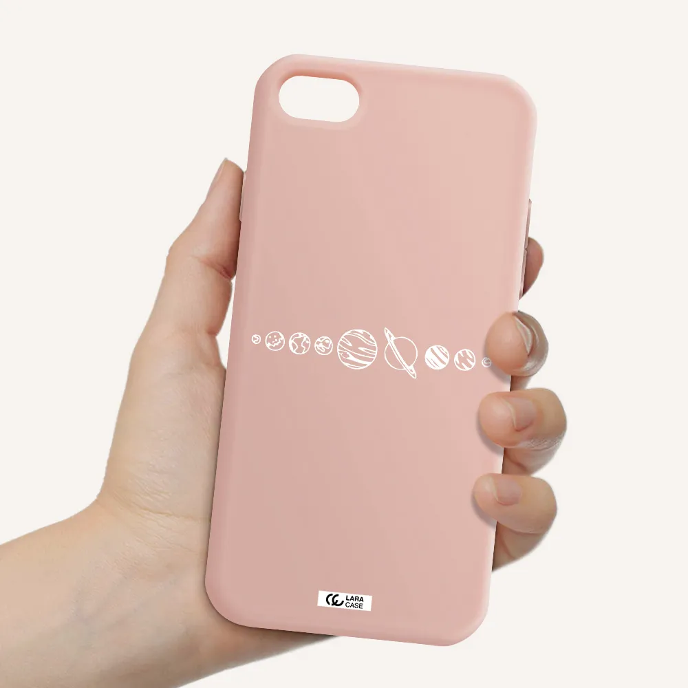 Solar System Apple iPhone 8 Silicone pastel pink Case