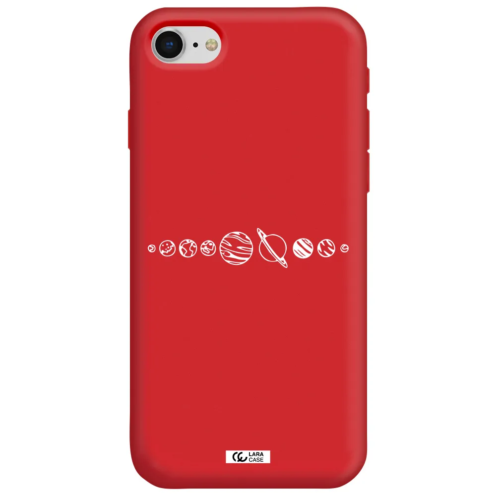 Solar System Apple iPhone se 2020 Silicone Imperial Red Case