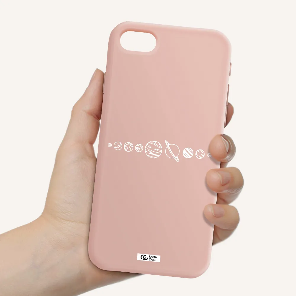 Solar System Apple iPhone se 2020 Silicone pastel pink Case