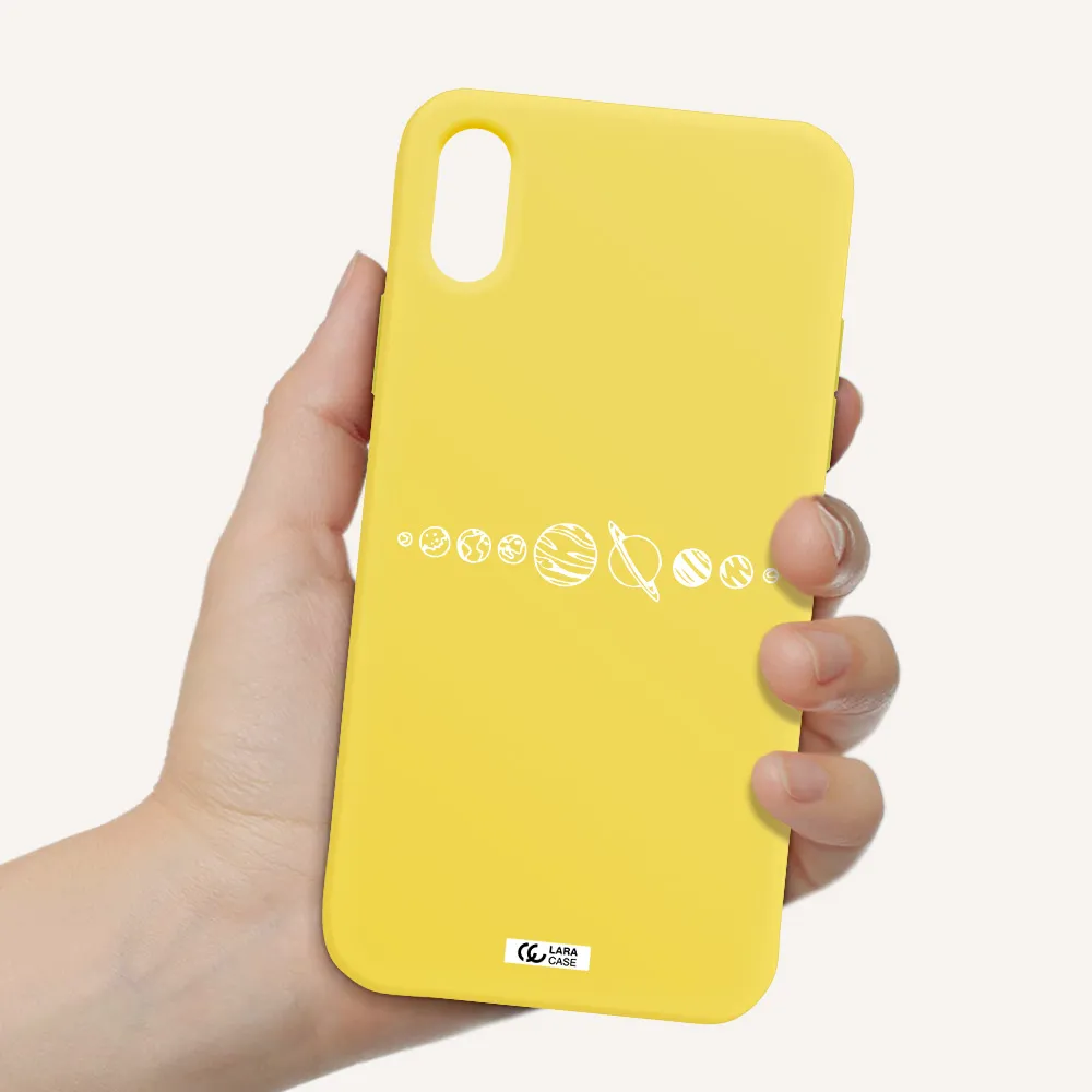 Solar System Apple iPhone X Silicone canary yellow Case