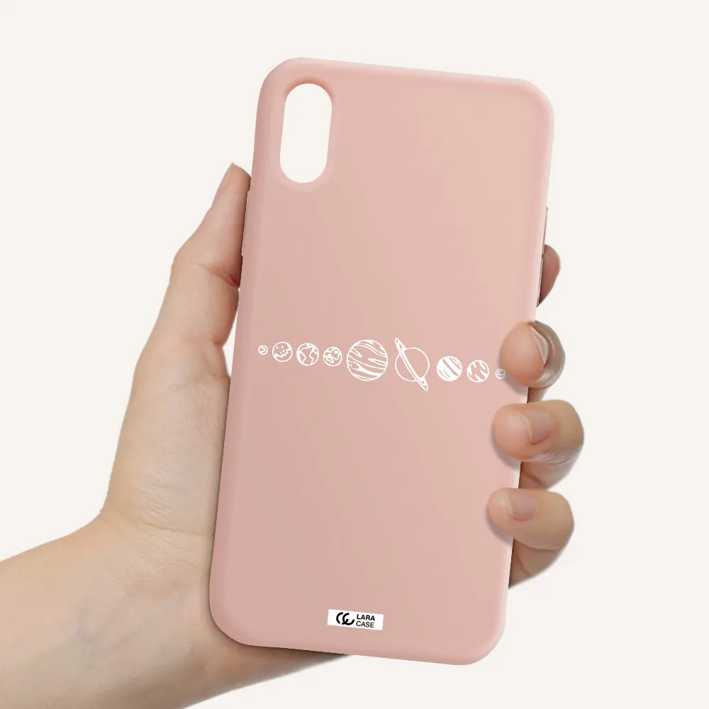 Solar System Apple iPhone X Silicone pastel pink Case