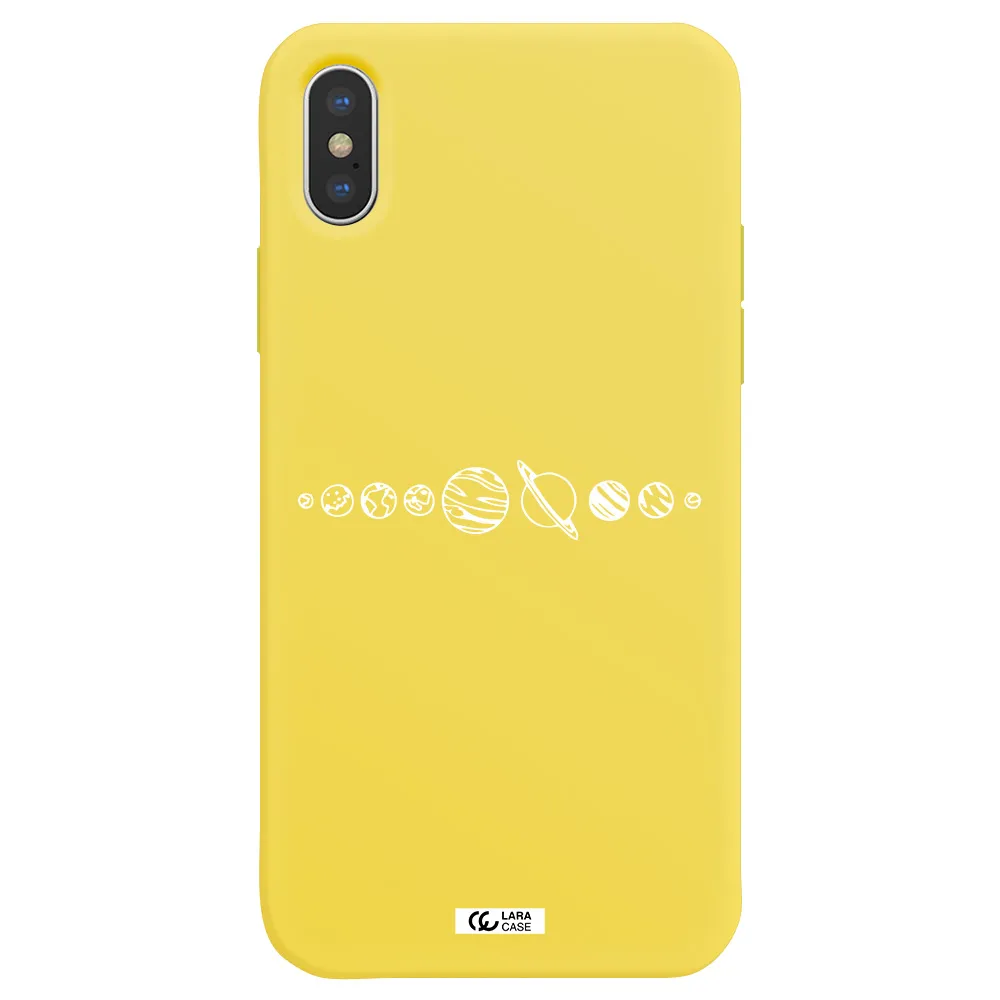 Solar System Apple iPhone XS Silicone canary yellow Case