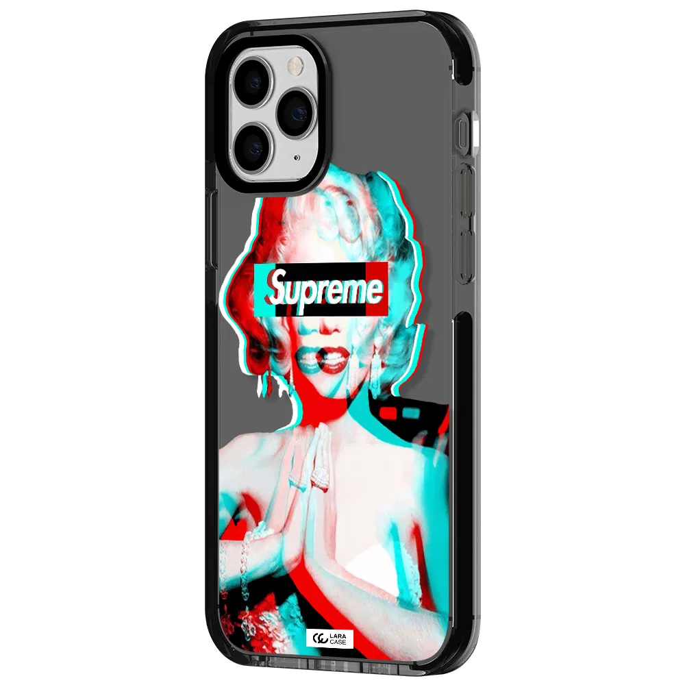 Marilyn Monroe Supreme Apple iPhone 11 pro impact Smoke Black Case