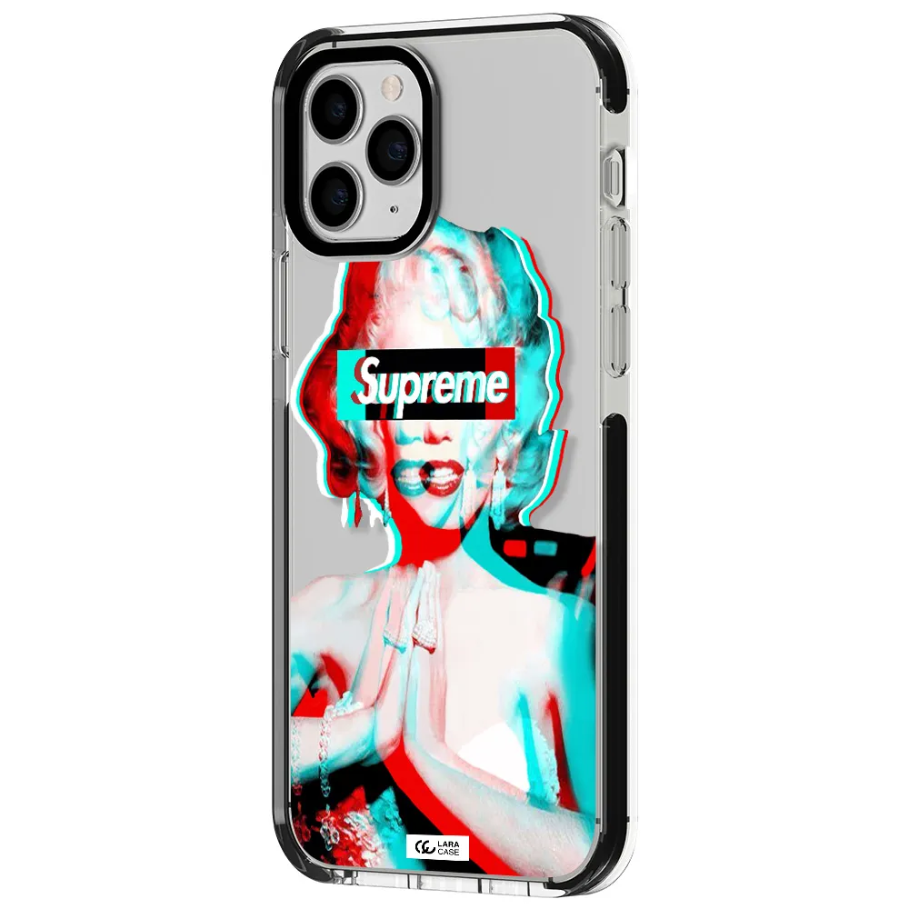 Marilyn Monroe Supreme Apple iPhone 11 pro max impact black border Case