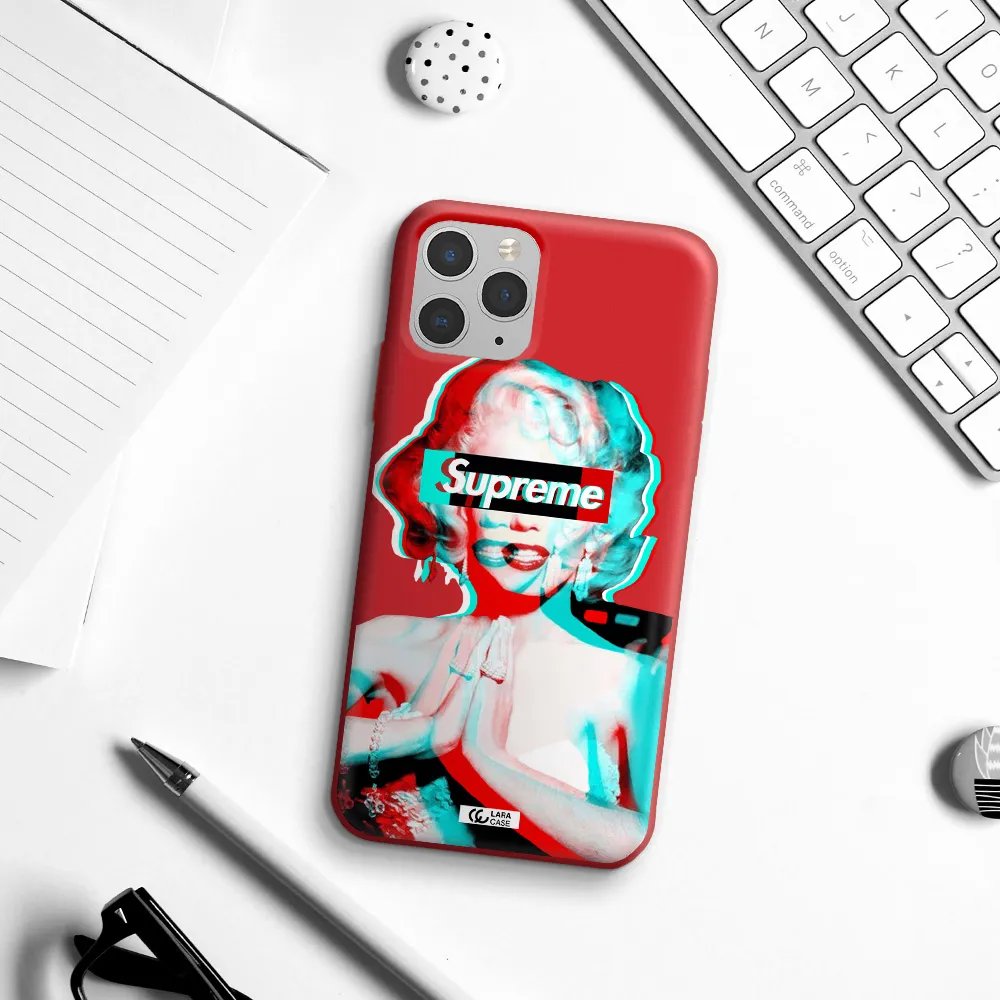 Marilyn Monroe Supreme Apple iPhone 11 pro max Silicone Imperial Red Case