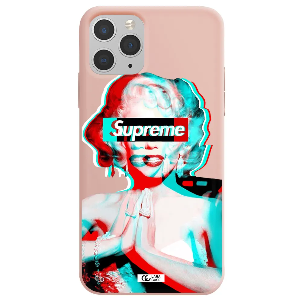 Marilyn Monroe Supreme Apple iPhone 11 pro max Silicone pastel pink Case