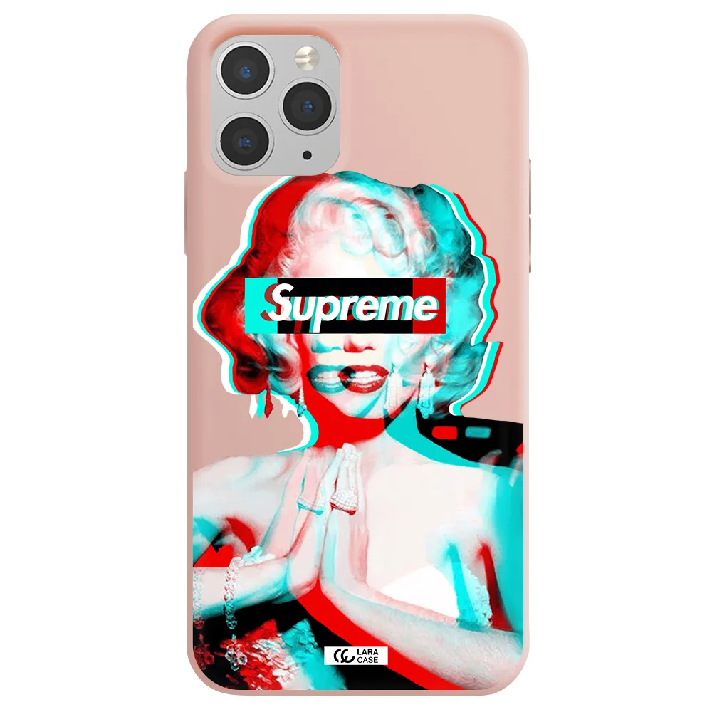 Marilyn Monroe Supreme Apple iPhone 11 pro Silicone pastel pink Case