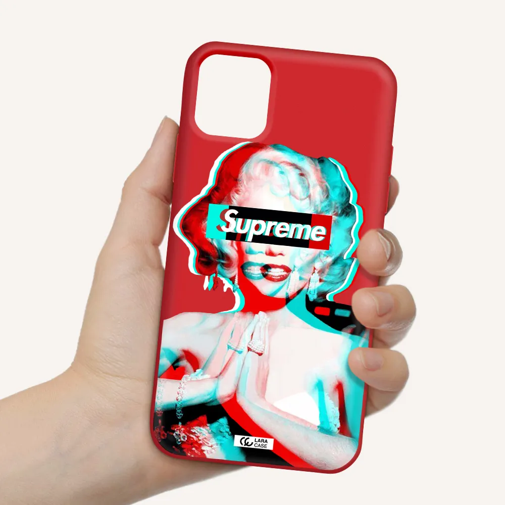 Marilyn Monroe Supreme Apple iPhone 11 Silicone Imperial Red Case