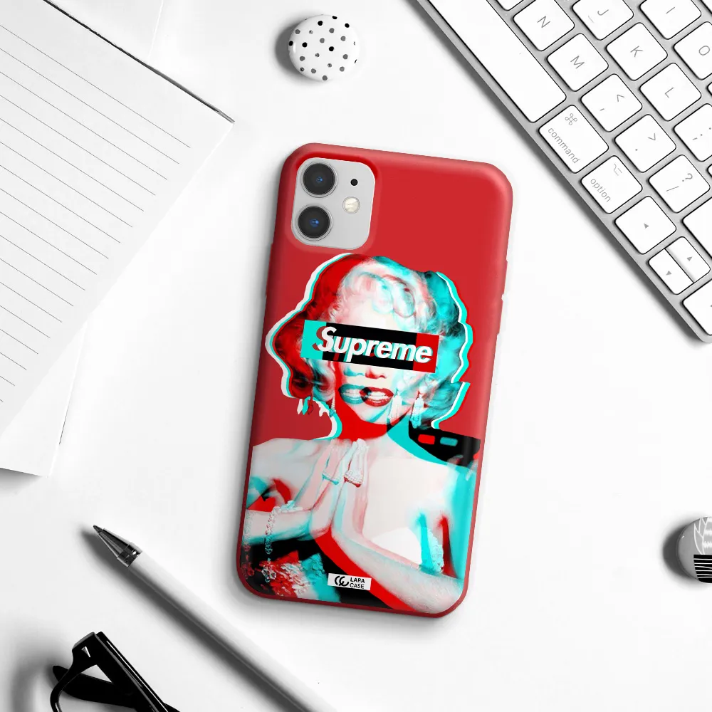 Marilyn Monroe Supreme Apple iPhone 11 Silicone Imperial Red Case