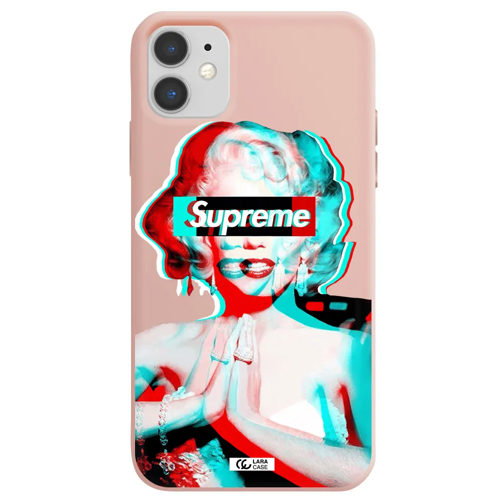 Marilyn Monroe Supreme Apple iPhone 11 Silicone pastel pink Case