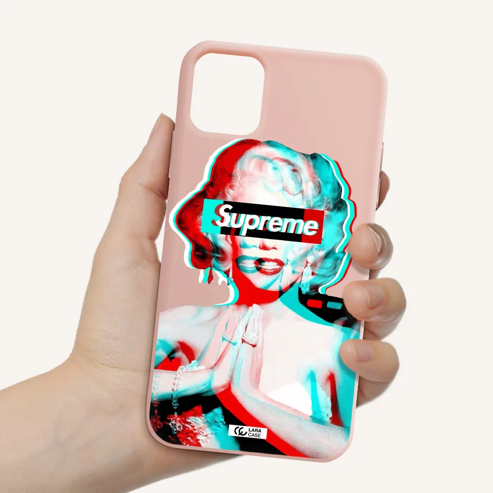 Marilyn Monroe Supreme Apple iPhone 11 Silicone pastel pink Case