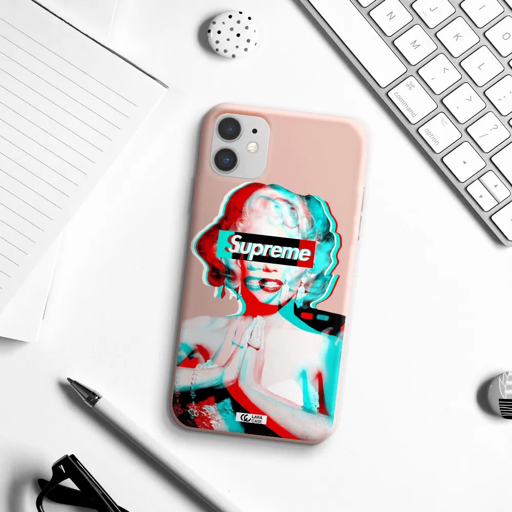Marilyn Monroe Supreme Apple iPhone 11 Silicone pastel pink Case