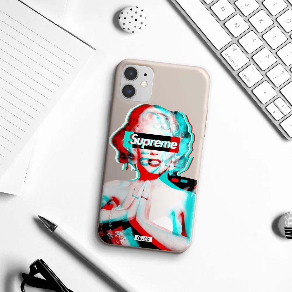 Marilyn Monroe Supreme Apple iPhone 11 Silicone Stone Case
