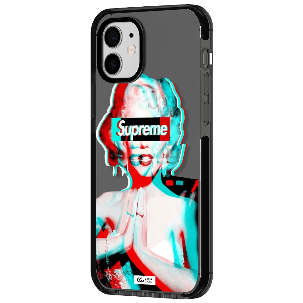 Marilyn Monroe Supreme Apple iPhone 12 impact Smoke Black Case