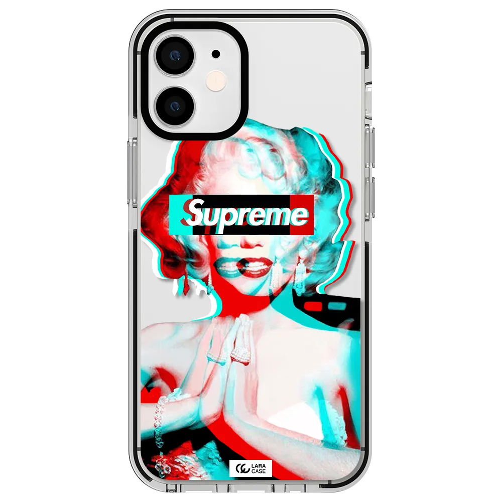 Marilyn Monroe Supreme Apple iPhone 12 mini impact black border Case