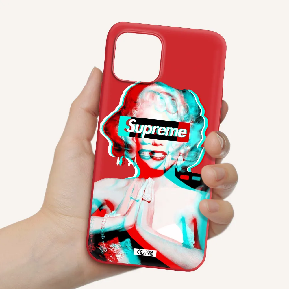 Marilyn Monroe Supreme Apple iPhone 12 mini Silicone Imperial Red Case