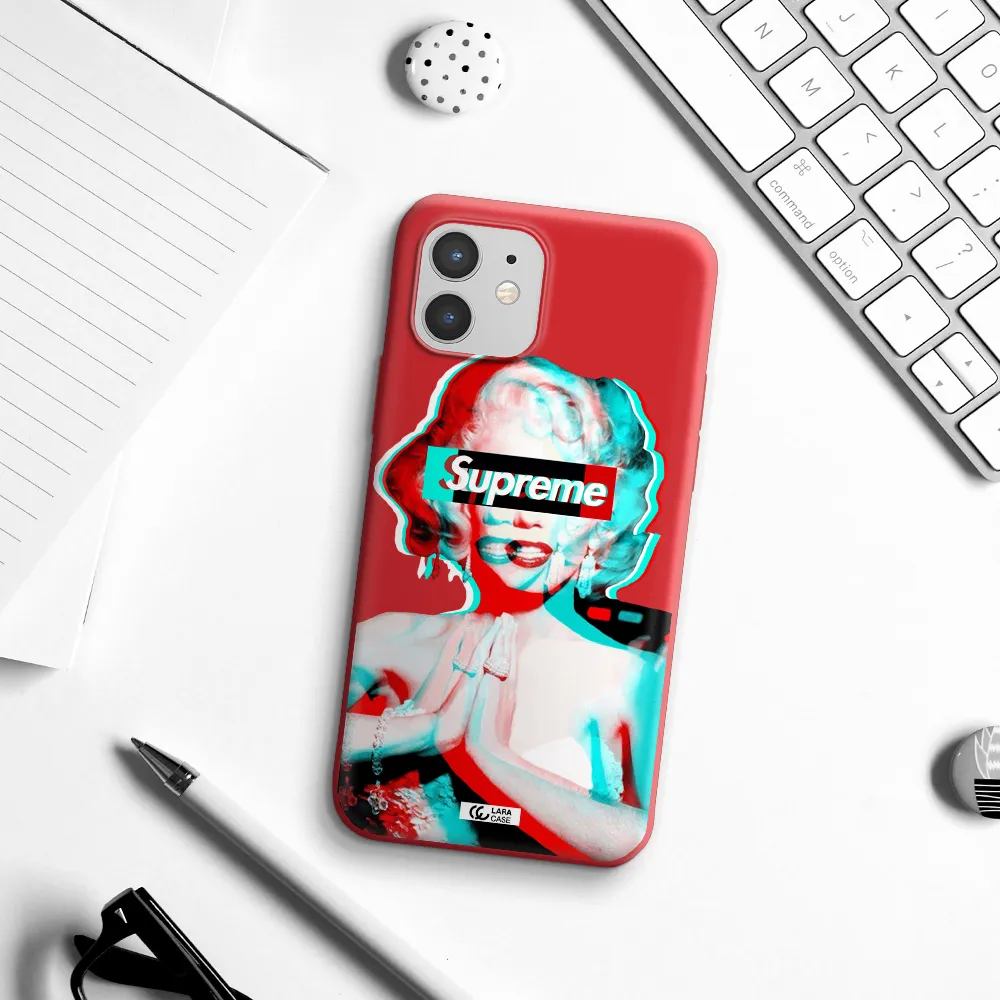 Marilyn Monroe Supreme Apple iPhone 12 mini Silicone Imperial Red Case
