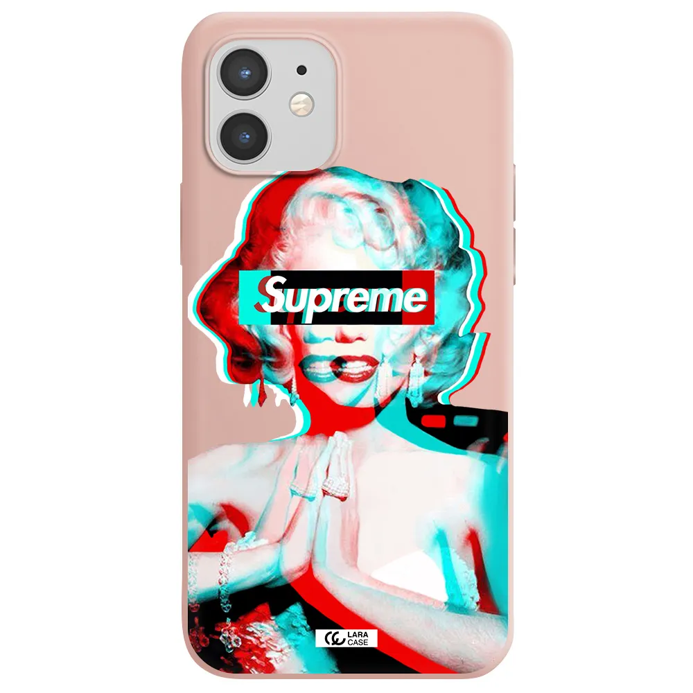 Marilyn Monroe Supreme Apple iPhone 12 mini Silicone pastel pink Case