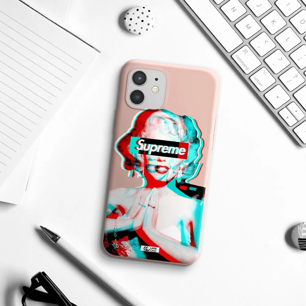 Marilyn Monroe Supreme Apple iPhone 12 mini Silicone pastel pink Case