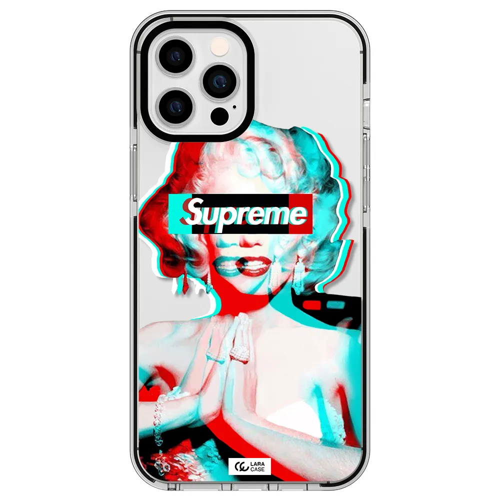 Marilyn Monroe Supreme Apple iPhone 12 pro max impact black border Case