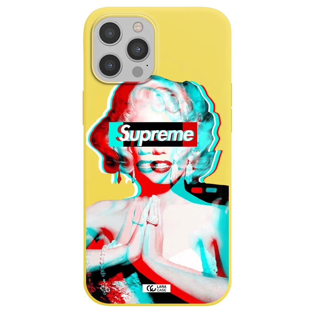 Marilyn Monroe Supreme Apple iPhone 12 pro max Silicone canary yellow Case