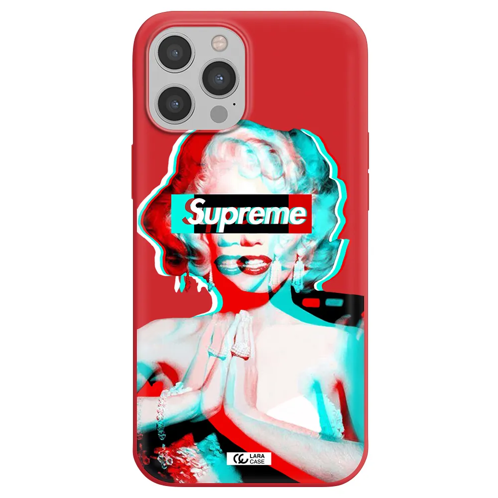 Marilyn Monroe Supreme Apple iPhone 12 pro Silicone Imperial Red Case