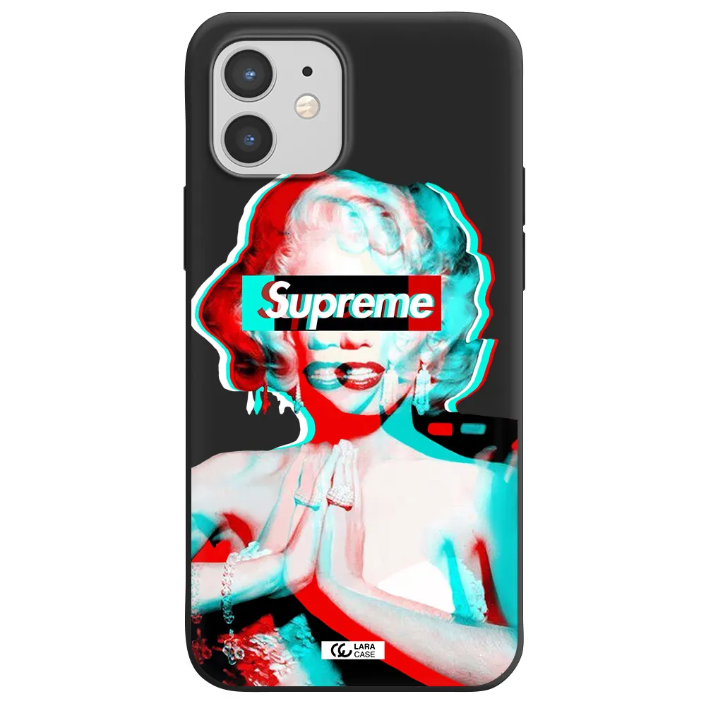 Marilyn Monroe Supreme Apple iPhone 12 Silicone black Case