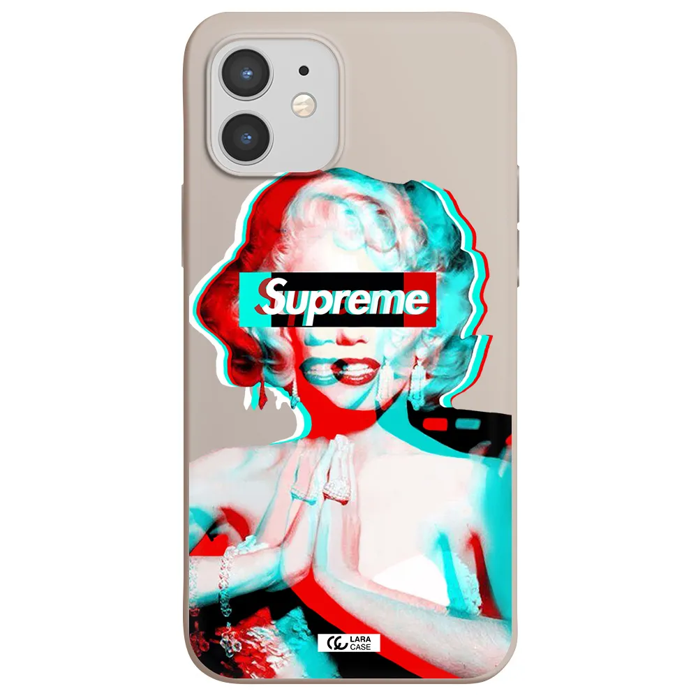 Marilyn Monroe Supreme Apple iPhone 12 Silicone Stone Case
