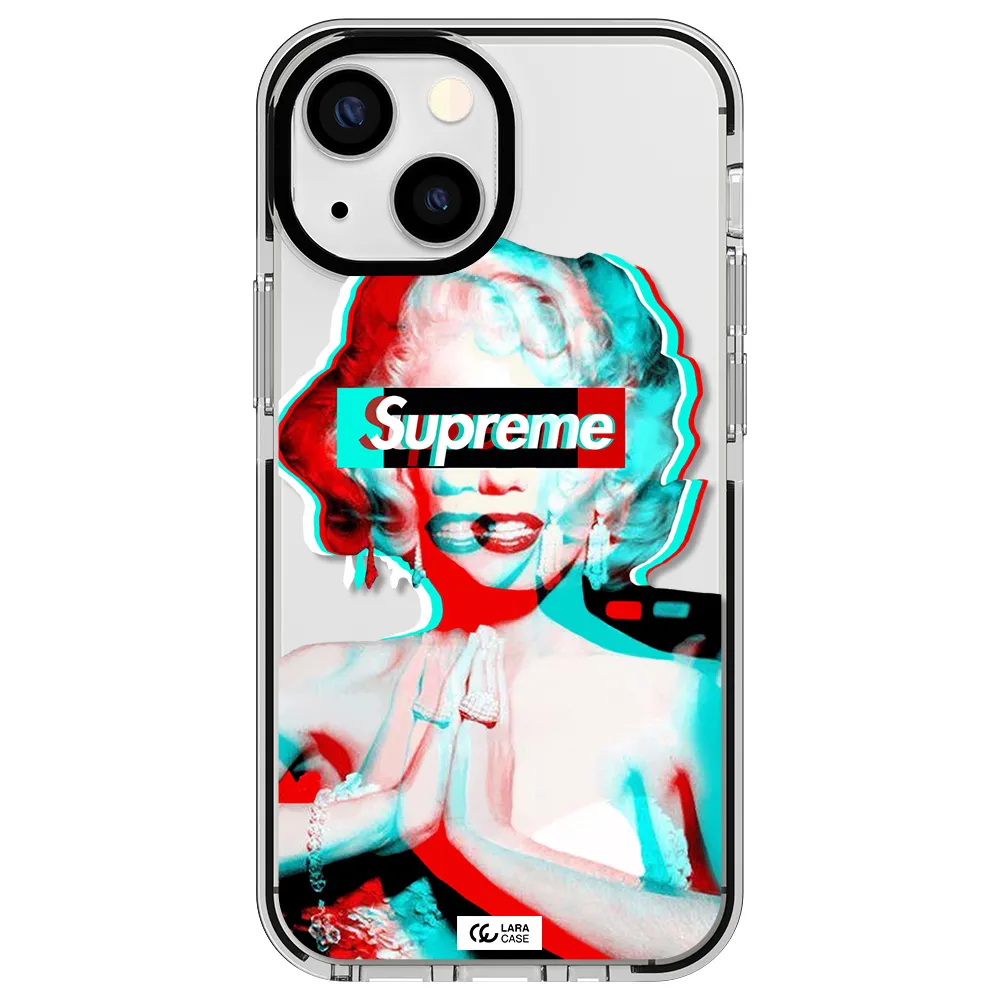 Marilyn Monroe Supreme Apple iPhone 13 mini impact black border Case