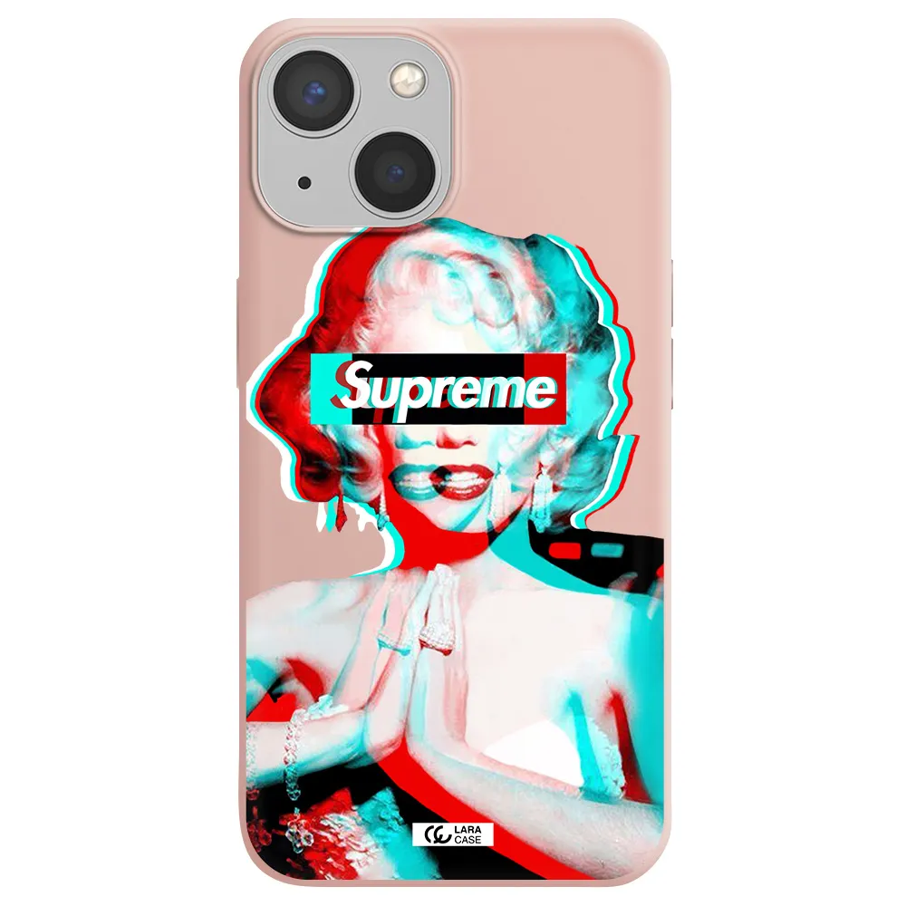 Marilyn Monroe Supreme Apple iPhone 13 mini Silicone pastel pink Case