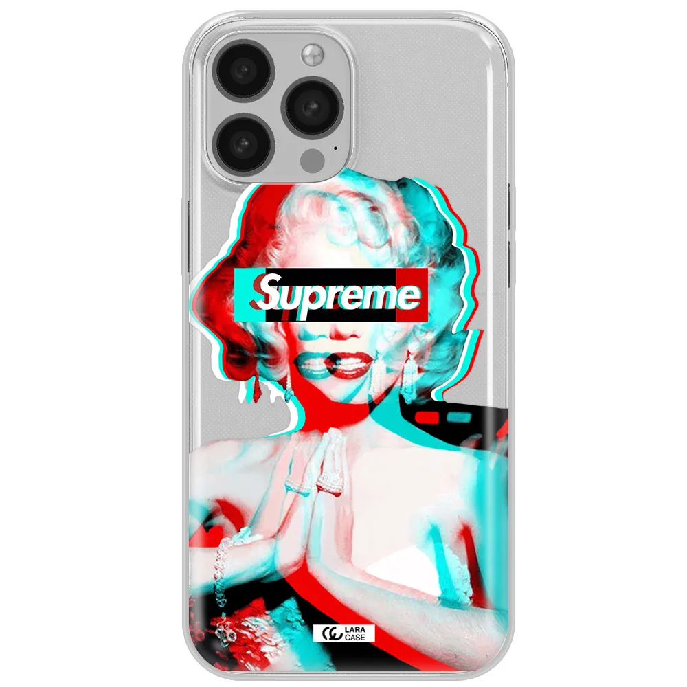Marilyn Monroe Supreme Apple iPhone 13 Pro Clear TPU Case