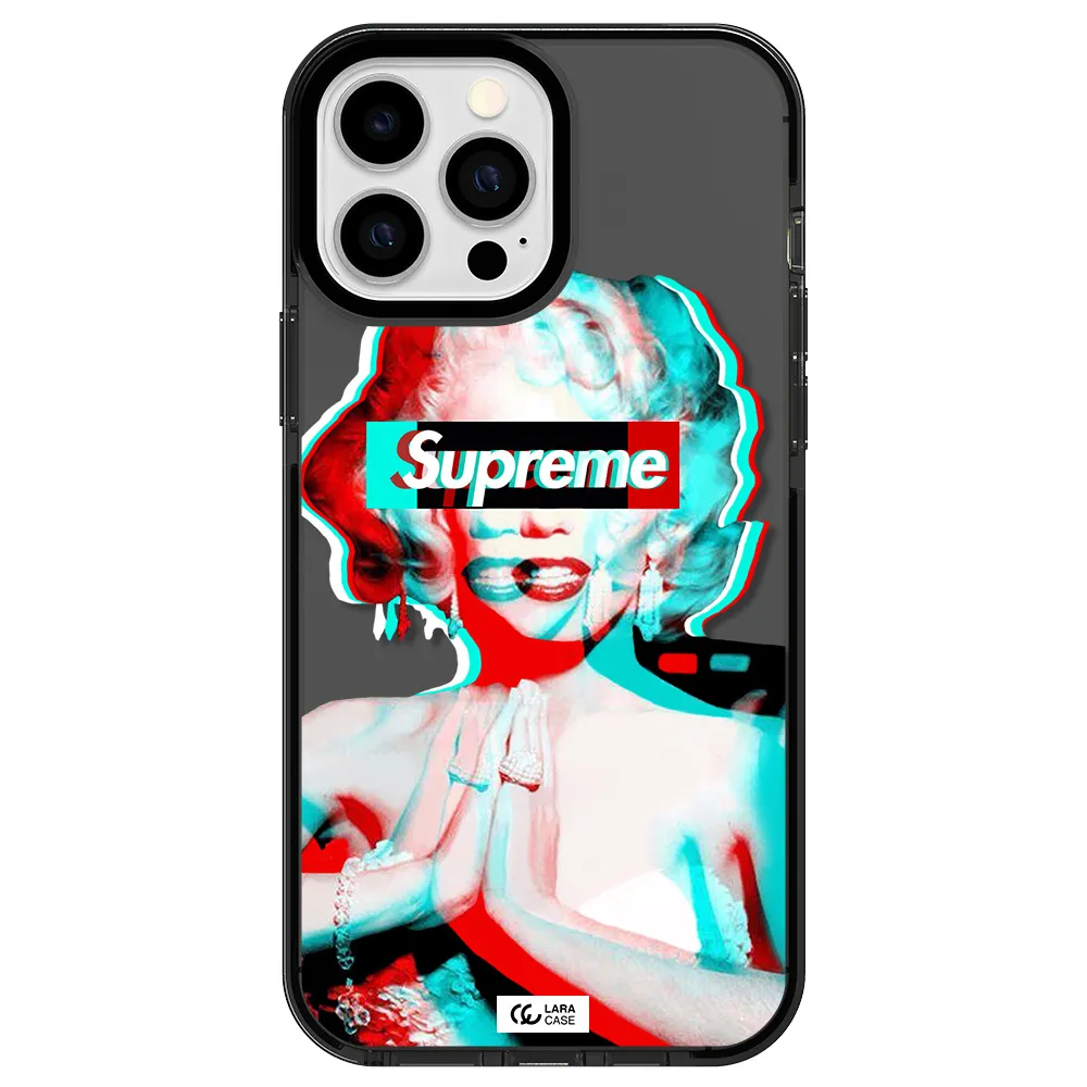 Marilyn Monroe Supreme Apple iPhone 13 Pro Max impact Smoke Black Case