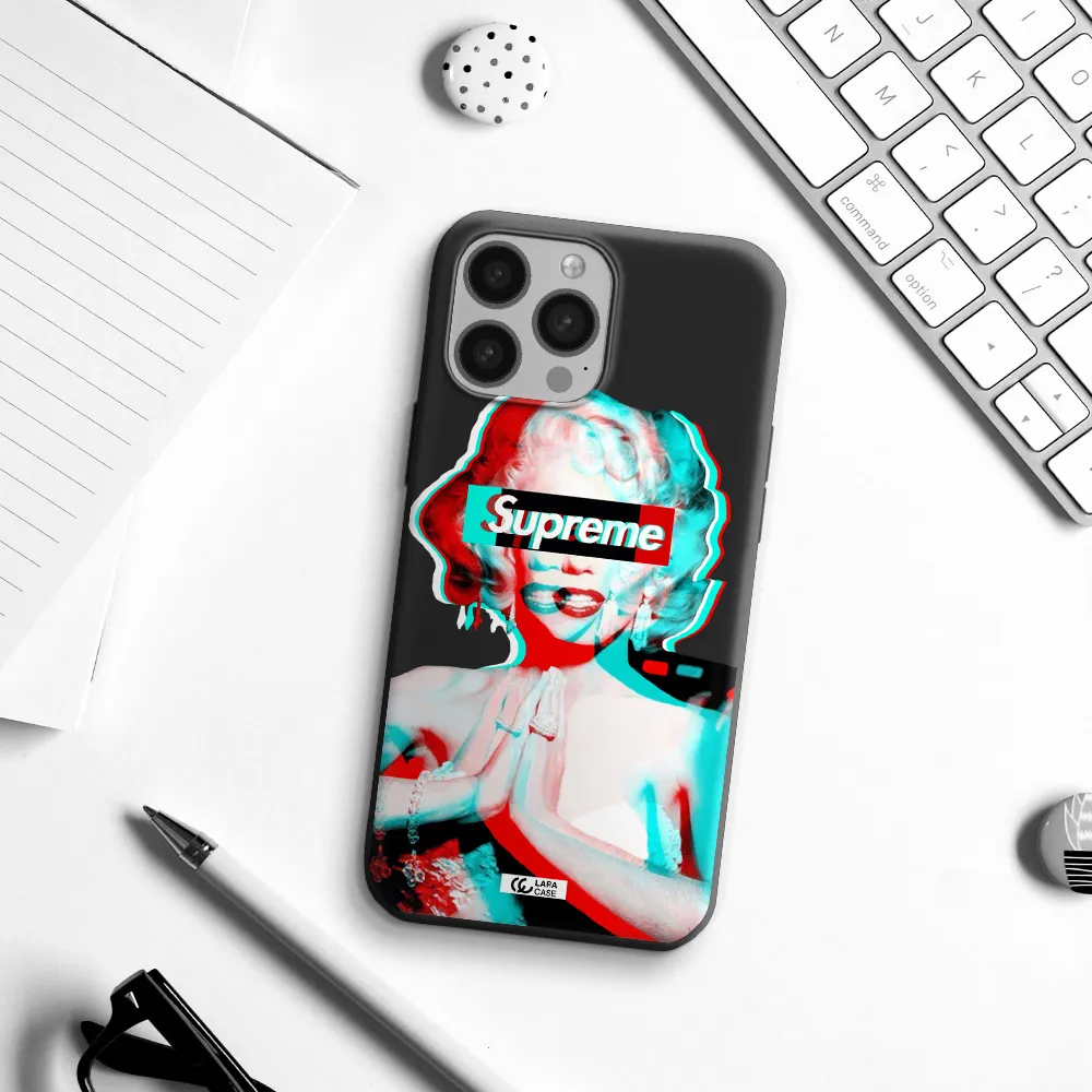 Marilyn Monroe Supreme Apple iPhone 13 Pro Max Silicone black Case