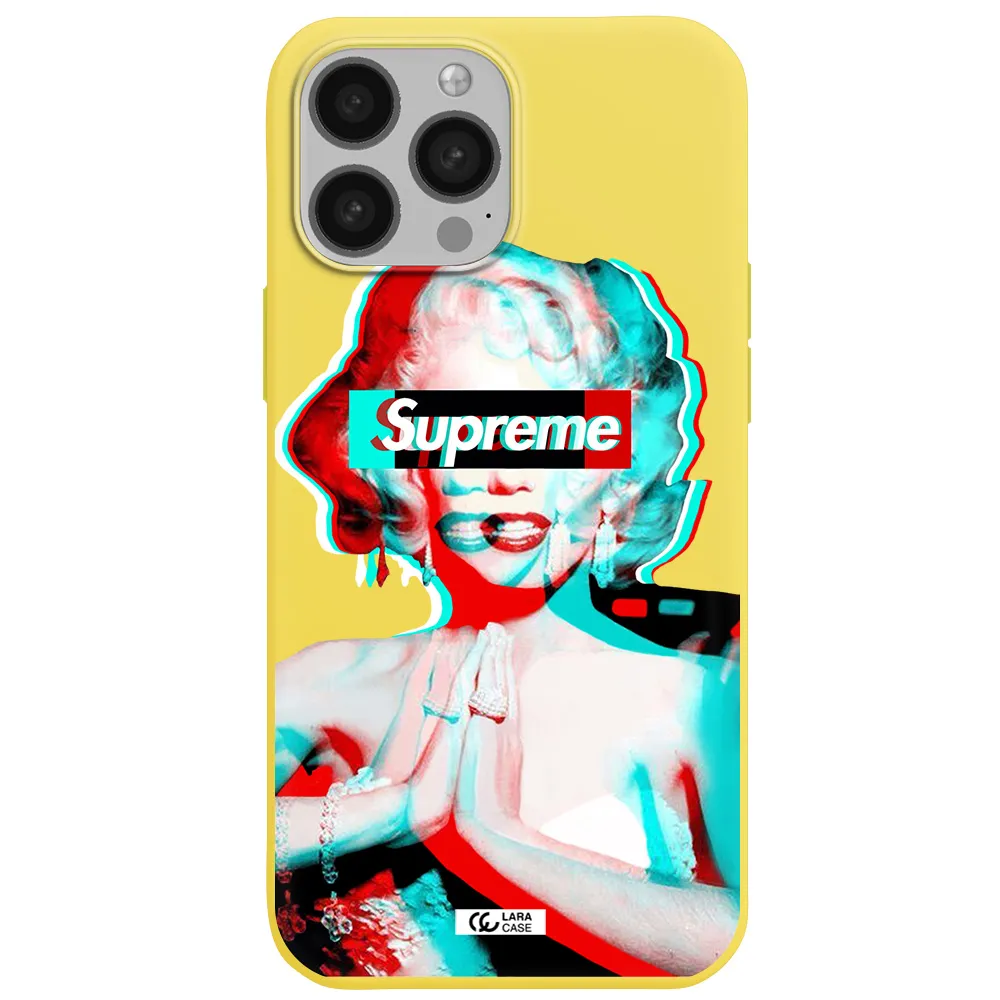 Marilyn Monroe Supreme Apple iPhone 13 Pro Max Silicone canary yellow Case