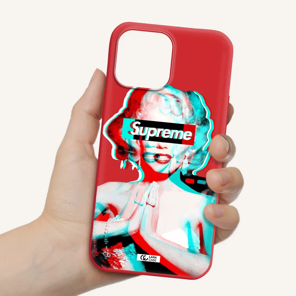 Marilyn Monroe Supreme Apple iPhone 13 Pro Max Silicone Imperial Red Case