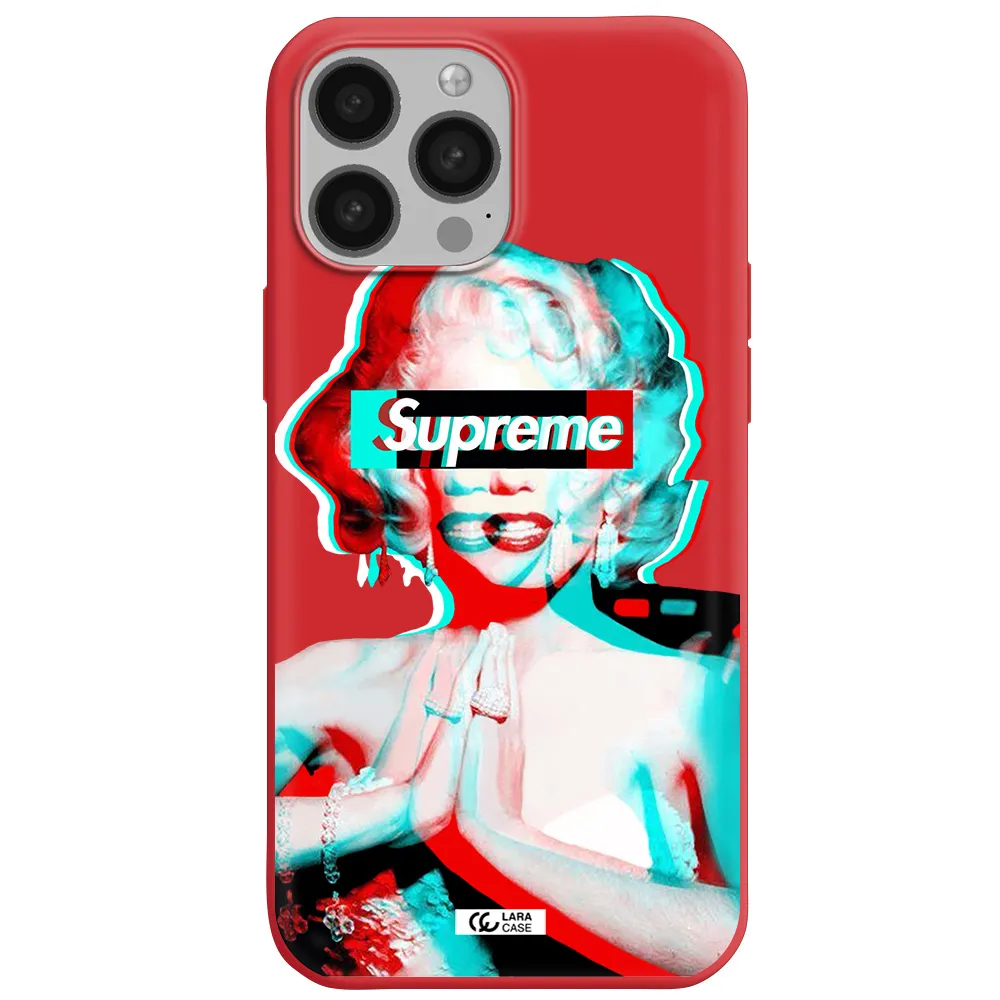 Marilyn Monroe Supreme Apple iPhone 13 Pro Silicone Imperial Red Case