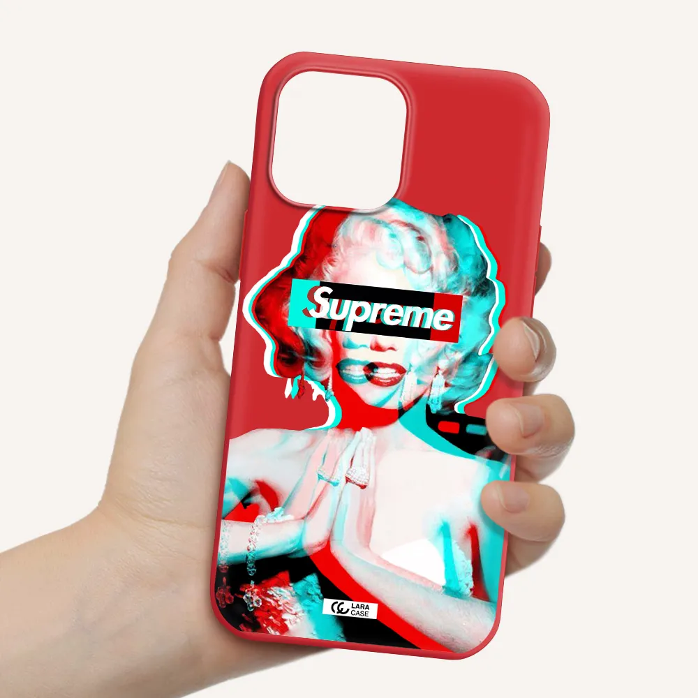 Marilyn Monroe Supreme Apple iPhone 13 Pro Silicone Imperial Red Case